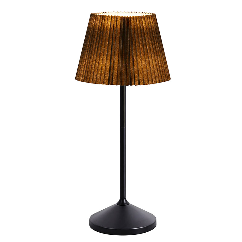 تانے بانے کے سایہ کے ساتھ بلیک ایل ای ڈی ڈیسک لیمپ