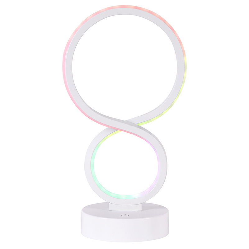 8 سایہ کے ساتھ آرجیبی لائٹ ایل ای ڈی ڈیسک لیمپ